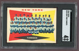 1960 Topps Baseball #332 New York Yankees Team SGC 4 VG-EX 500299