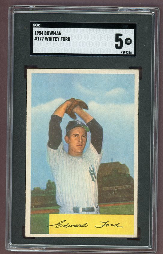 1954 Bowman Baseball #177 Whitey Ford Yankees SGC 5 EX 500301