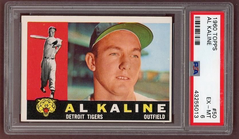 1960 Topps Baseball #050 Al Kaline Tigers PSA 6 EX-MT 500316