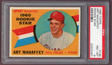 1960 Topps Baseball #138 Art Mahaffey Phillies PSA 8 NM/MT 500328