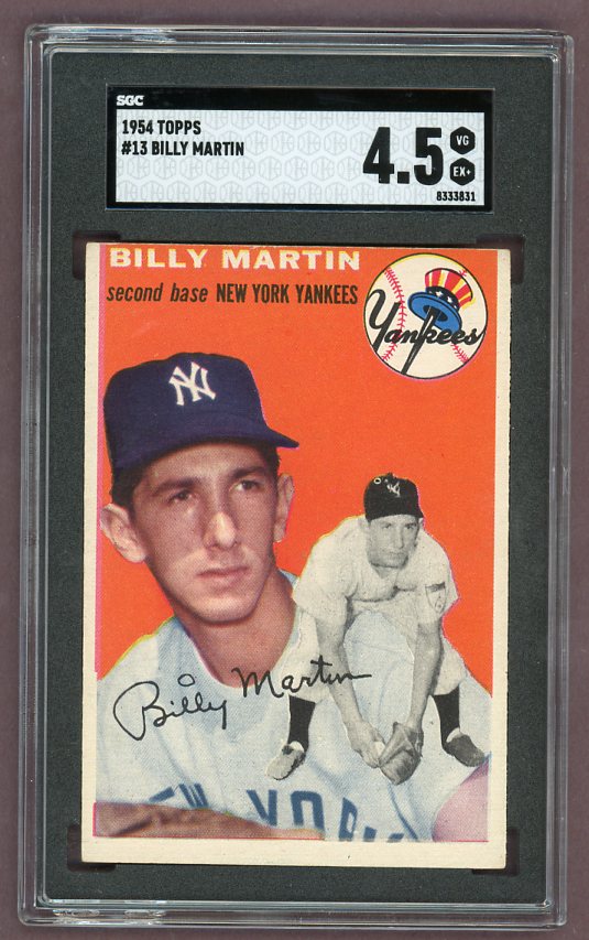 1954 Topps Baseball #013 Billy Martin Yankees SGC 4.5 VG-EX+ 500342