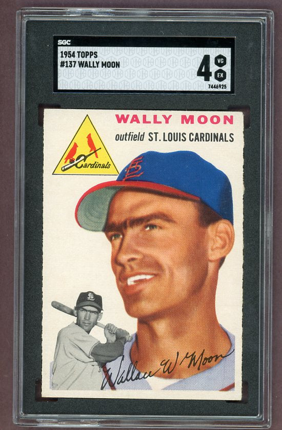 1954 Topps Baseball #137 Wally Moon Cardinals SGC 4 VG-EX 500343