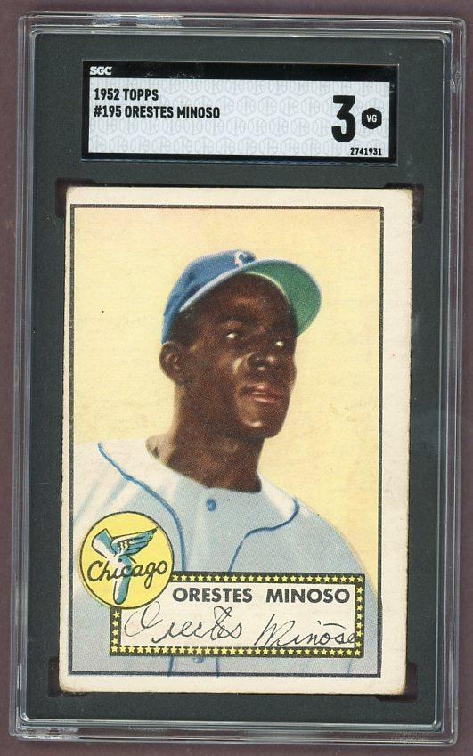 1952 Topps Baseball #195 Minnie Minoso White Sox SGC 3 VG 500345