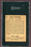 1940 Play Ball #040 Hank Greenberg Tigers SGC 1.5 FR 500347