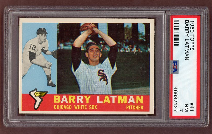 1960 Topps Baseball #041 Barry Latman White Sox PSA 7 NM 500366