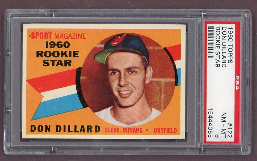 1960 Topps Baseball #122 Don Dillard Indians PSA 8 NM/MT 500396