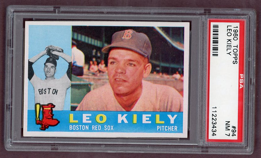 1960 Topps Baseball #094 Leo Kiely Red Sox PSA 7 NM 500401