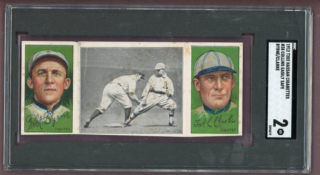 1912 T202 Hassan Triple Folder Fred Clarke Bob Byrne SGC 2 GD 500416