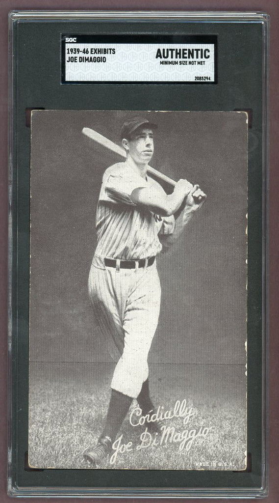 1939-46 Salutation Exhibits Joe DiMaggio Yankees SGC Auth 500419