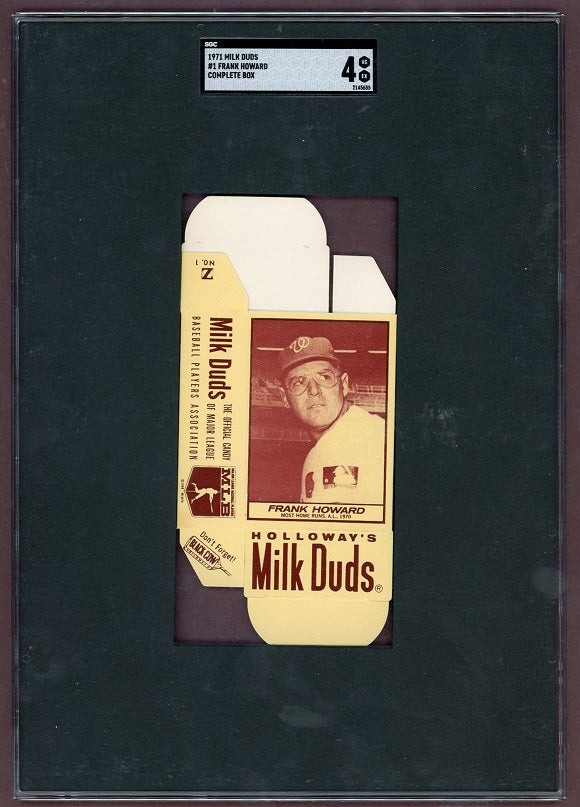 1971 Milk Duds #001 Frank Howard Senators SGC 4 VG-EX Full Box 500433