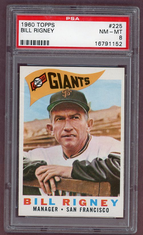 1960 Topps Baseball #225 Bill Rigney Giants PSA 8 NM/MT 500551