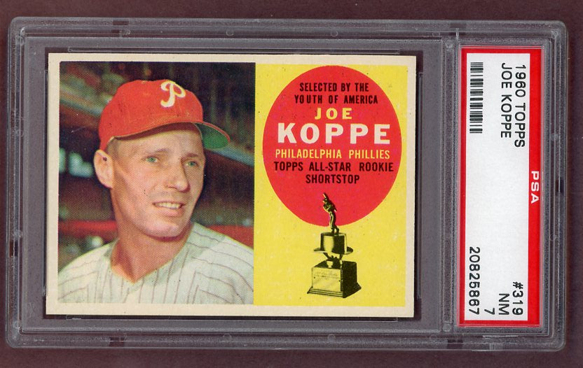 1960 Topps Baseball #319 Joe Koppe Phillies PSA 7 NM 500590