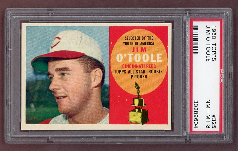 1960 Topps Baseball #325 Jim O'Toole Reds PSA 8 NM/MT 500594