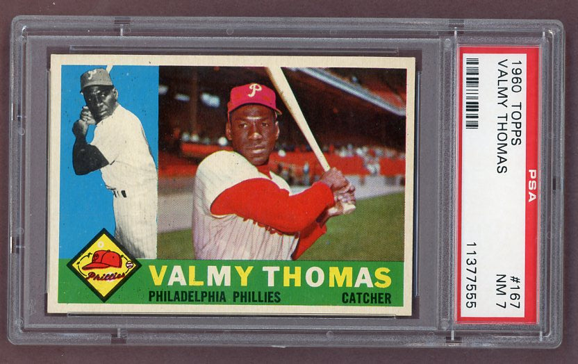 1960 Topps Baseball #167 Valmy Thomas Phillies PSA 7 NM 500610