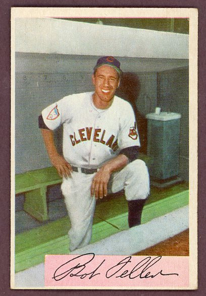 1954 Bowman Baseball #132 Bob Feller Indians EX 500644