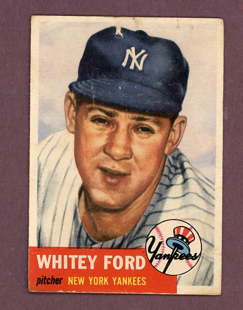 1953 Topps Baseball #207 Whitey Ford Yankees Fair 500694