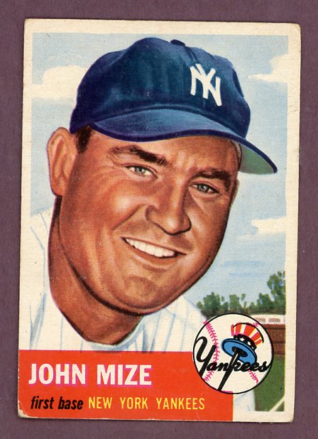 1953 Topps Baseball #077 Johnny Mize Yankees VG 500714