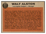 1962 Topps Baseball #217 Walt Alston Dodgers EX-MT 500781