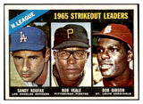 1966 Topps Baseball #225 N.L. Strike Out Leaders Sandy Koufax EX 500796