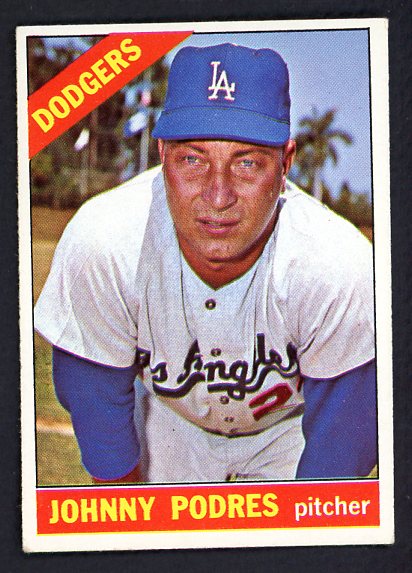 1966 Topps Baseball #468 Johnny Podres Dodgers EX 500810