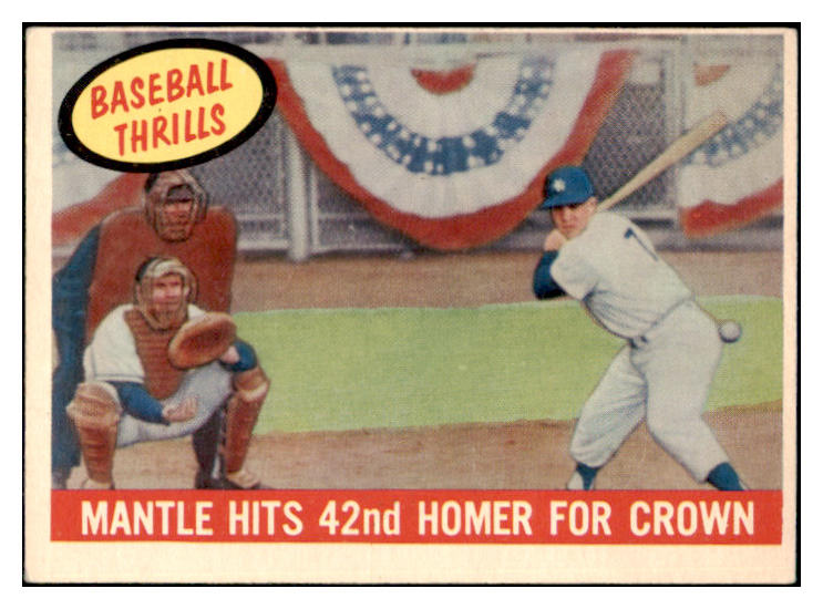 1959 Topps Baseball #461 Mickey Mantle IA Yankees EX+/EX-MT 500814