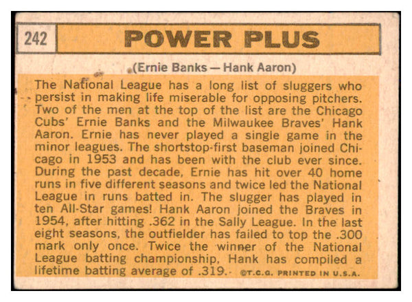1963 Topps Baseball #242 Hank Aaron Ernie Banks VG-EX 500829