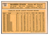 1963 Topps Baseball #320 Warren Spahn Braves EX 500830