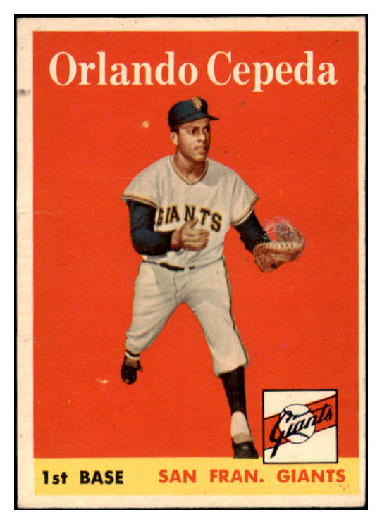 1958 Topps Baseball #343 Orlando Cepeda Giants VG-EX 500832