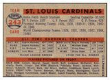 1957 Topps Baseball #243 St. Louis Cardinals Team EX-MT 500876