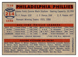 1957 Topps Baseball #214 Philadelphia Phillies Team VG-EX 500878