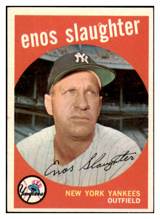 1959 Topps Baseball #155 Enos Slaughter Yankees EX-MT 500901