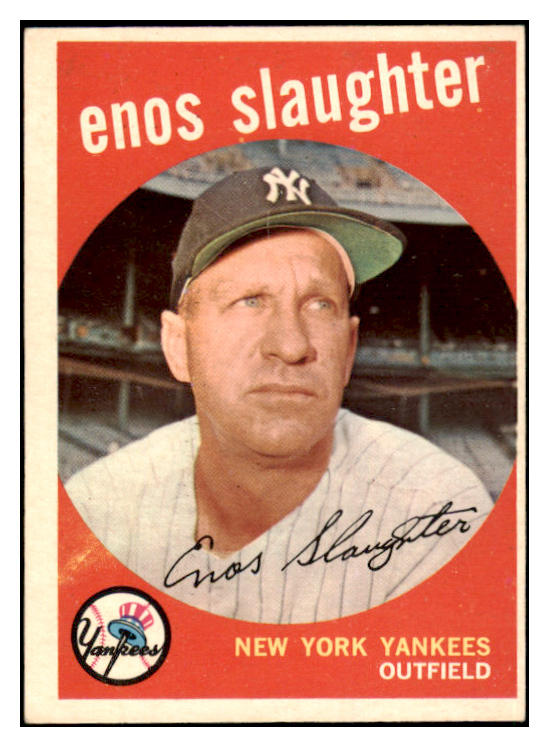 1959 Topps Baseball #155 Enos Slaughter Yankees EX-MT 500902