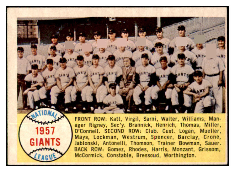 1958 Topps Baseball #019 San Francisco Giants Team EX 500933