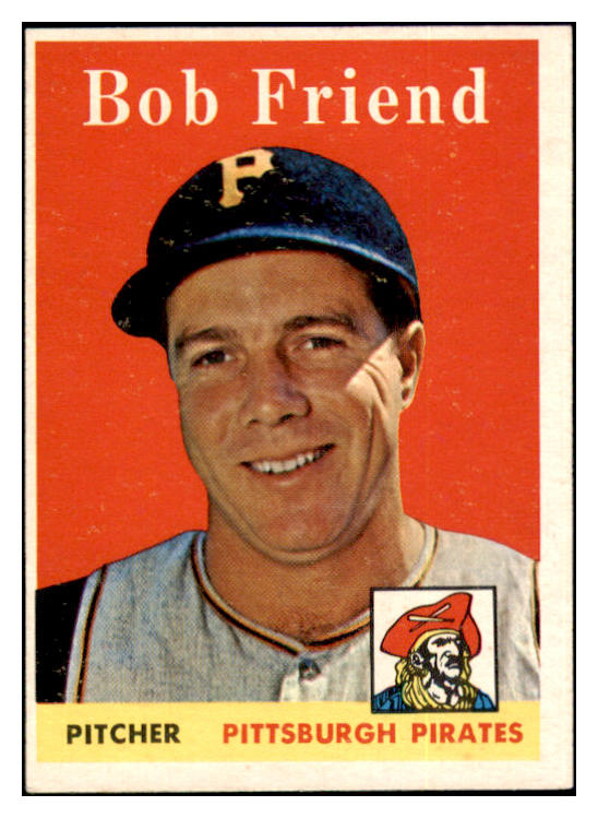 1958 Topps Baseball #315 Bob Friend Pirates EX-MT 500944