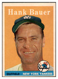 1958 Topps Baseball #009 Hank Bauer Yankees EX-MT 500951