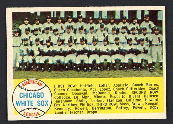 1958 Topps Baseball #256 Chicago White Sox Team EX-MT 500963