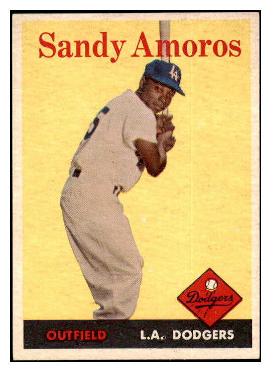 1958 Topps Baseball #093 Sandy Amoros Dodgers EX-MT 500985