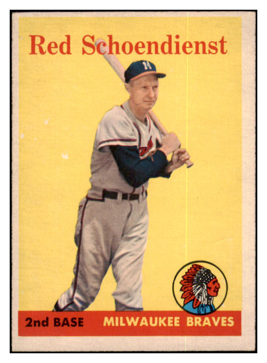 1958 Topps Baseball #190 Red Schoendienst Braves EX 501009