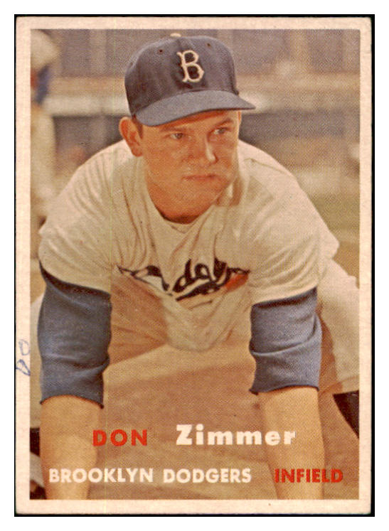 1957 Topps Baseball #284 Don Zimmer Dodgers Good 501050