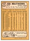 1968 Topps Baseball #058 Eddie Mathews Tigers VG-EX 501101