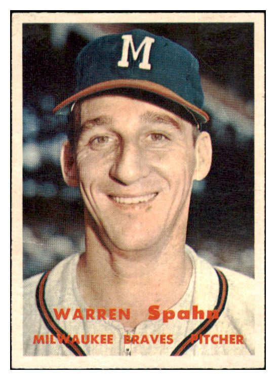 1957 Topps Baseball #090 Warren Spahn Braves Good 501120