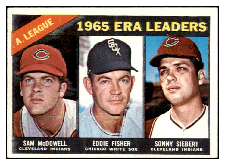 1966 Topps Baseball #222 A.L. ERA Leaders McDowell EX 501164