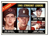 1966 Topps Baseball #226 A.L. Strike Out Leaders McDowell VG-EX 501168