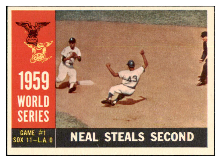 1960 Topps Baseball #385 World Series Game 1 Charlie Neal EX-MT 501178