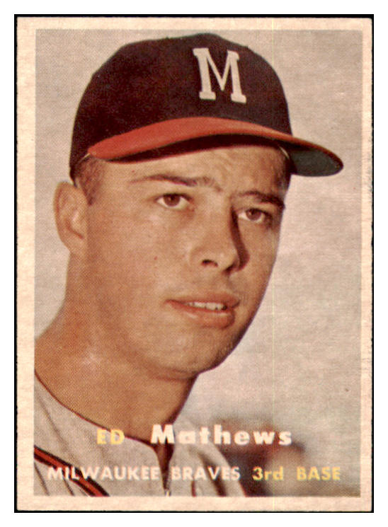 1957 Topps Baseball #250 Eddie Mathews Braves NR-MT 501188
