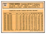 1963 Topps Baseball #340 Yogi Berra Yankees VG 501193