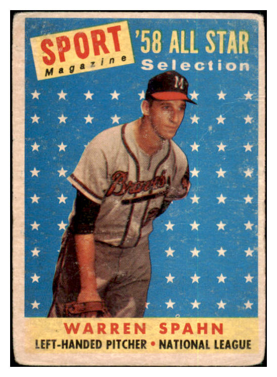 1958 Topps Baseball #494 Warren Spahn A.S. Braves Good 501201