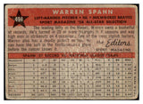 1958 Topps Baseball #494 Warren Spahn A.S. Braves Good 501201