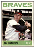 1964 Topps Baseball #035 Eddie Mathews Braves EX-MT 501206