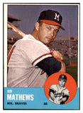 1963 Topps Baseball #275 Eddie Mathews Braves EX-MT 501207